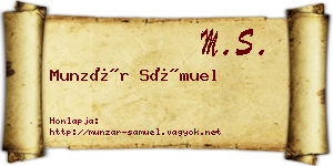 Munzár Sámuel névjegykártya